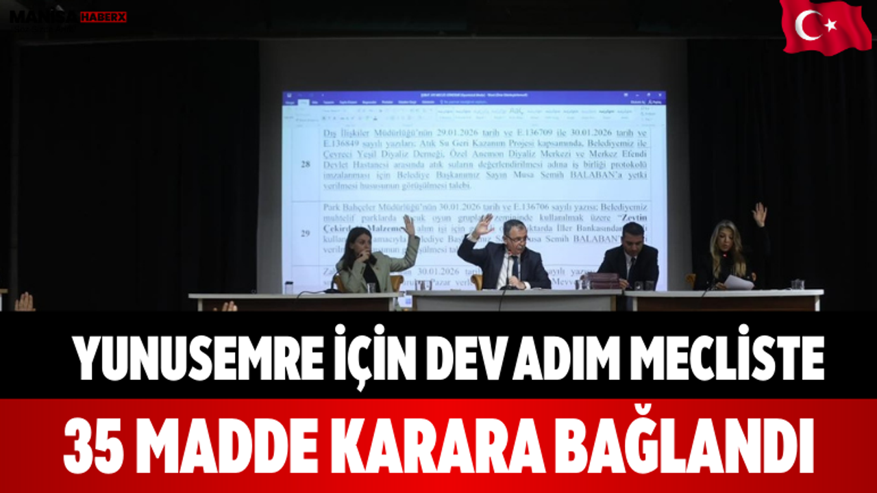 Yunusemre İçin Dev Adım Mecliste 35 Madde Karara Bağlandı