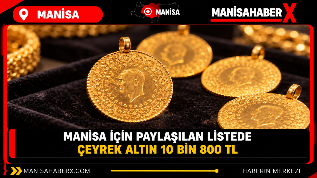 Manisa için paylaşılan listede çeyrek altın 10 bin 800 TL