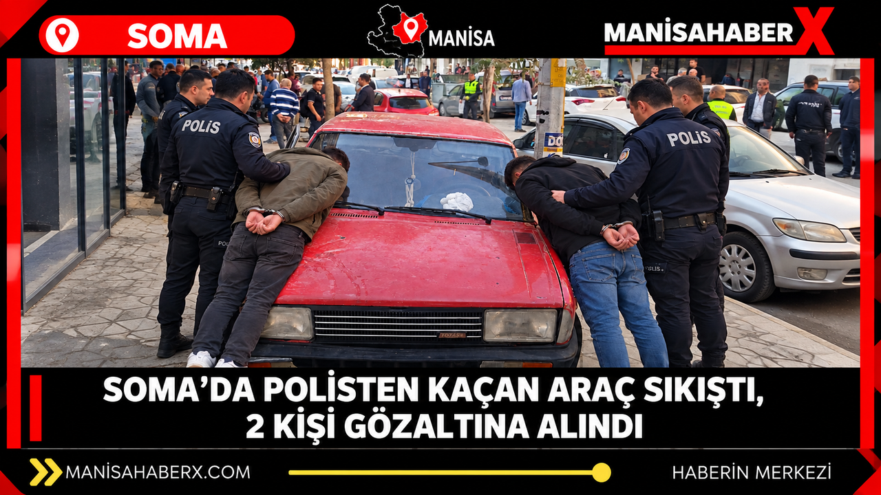 Soma’da polisten kaçan araç sıkıştı, 2 kişi gözaltına alındı