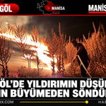 Sarıgöl’de Yıldırımın Düşürdüğü Yangın Büyümeden Söndürüldü