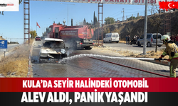 Kula’da Seyir Halindeki Otomobil Alev Aldı, Panik Yaşandı