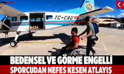 Bedensel ve görme engelli sporcudan nefes kesen atlayış