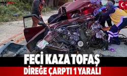 feci kaza Tofaş direğe çarptı: 1 yaralı