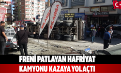 Freni patlayan hafriyat kamyonu kazaya yol açtı