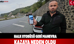 Halk otobüsü geri manevra kazaya neden oldu