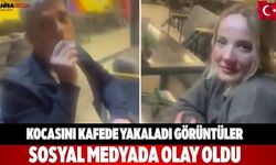 Kocasını kafede yakaladı Görüntüler sosyal medyada olay oldu