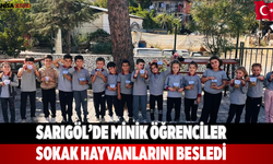 Sarıgöl’de minik öğrenciler sokak hayvanlarını besledi