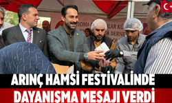 Arınç hamsi festivalinde Dayanışma mesajı verdi