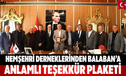 Hemşehri Derneklerinden Balaban’a Anlamlı Teşekkür Plaketi