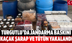 Turgutlu’da jandarma baskını Kaçak şarap ve tütün yakalandı