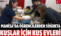 Manisa’da Öğrencilerden Soğukta Kuşlar İçin Kuş Evleri