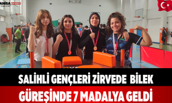 Salihli gençleri zirvede  Bilek güreşinde 7 madalya geldi