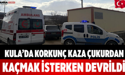 Kula’da Korkunç Kaza! Çukurdan Kaçmak İsterken Devrildi