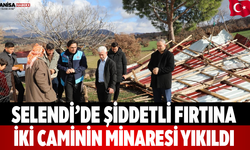 Selendi’de Şiddetli Fırtına İki Caminin Minaresi Yıkıldı