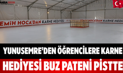 Yunusemre'den Öğrencilere Karne Hediyesi Buz Pateni Pistte