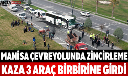 Manisa Çevreyolunda Zincirleme Kaza 3 Araç Birbirine Girdi