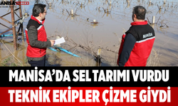 Manisa’da Sel Tarımı Vurdu Teknik Ekipler Çizme Giydi