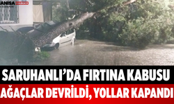 Saruhanlı’da Fırtına Kabusu Ağaçlar Devrildi, Yollar Kapandı