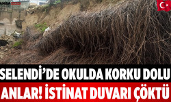 Selendi’de Okulda Korku Dolu Anlar! İstinat Duvarı Çöktü