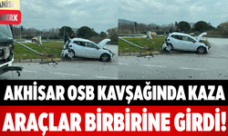 Akhisar OSB Kavşağında Kaza Araçlar Birbirine Girdi!