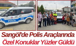 Sarıgöl'de Polis Araçlarında Özel Konuklar Yüzler Güldü