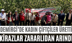 Demirci’de Kadın Çiftçiler Üretti Kirazlar Zararlıdan Arındı