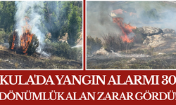 Kula'da Yangın Alarmı 30 Dönümlük Alan Zarar Gördü!