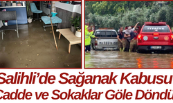 Salihli’de Sağanak Kabusu Cadde ve Sokaklar Göle Döndü