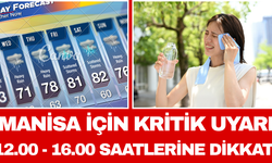 Manisa İçin Kritik Uyarı 12.00 - 16.00 Saatlerine Dikkat