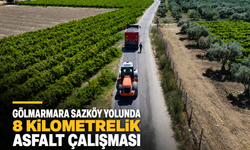 Gölmarmara Sazköy Yolunda 8 Kilometrelik Asfalt Çalışması