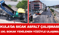 Kula'da Sıcak Asfalt Çalışması 190. Sokak Yenilenen Yüzüyle Ulaşıma