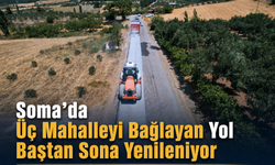 Soma’da Üç Mahalleyi Bağlayan Yol Baştan Sona Yenileniyor