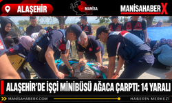 Alaşehir’de İşçi Minibüsü Ağaca Çarptı: 14 Yaralı