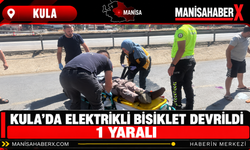 Kula’da Elektrikli Bisiklet Devrildi 1 Yaralı
