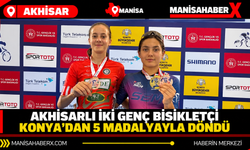 Akhisarlı iki genç bisikletçi Konya’dan 5 madalyayla döndü