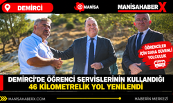 Demirci’de öğrenci servislerinin kullandığı 46 kilometrelik yol yenilendi