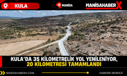 Kula’da 35 kilometrelik yol yenileniyor, 20 kilometresi tamamlandı