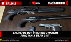 Salihli’de dur ihtarına uymayan araçtan 3 silah çıktı