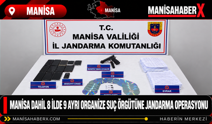 Manisa Dahil 8 İlde 9 ayrı Organize Suç Örgütüne  JANDARMA Operasyonu