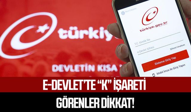 e-Devlet’te “K” işareti görenler dikkat