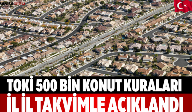 TOKİ 500 Bin Konut Kuraları İl İl Takvimle Açıklandı
