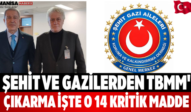 Şehit ve Gazilerden TBMM' Çıkarma İşte O 14 Kritik Madde