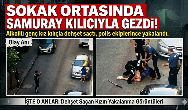 Sokak Ortasında Samuray Kılıcıyla Gezdi! İşte O Anlar
