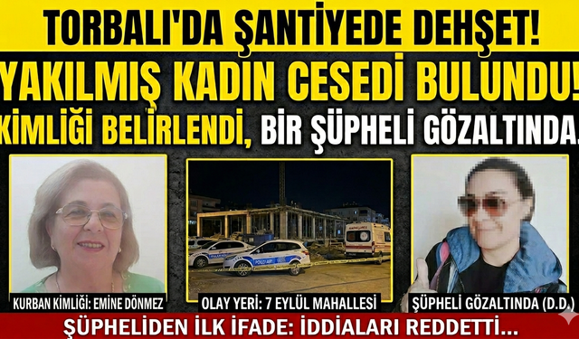 Torbalı'da Kan Donduran Olay: Şantiyede Yanmış Kadın Cesedi