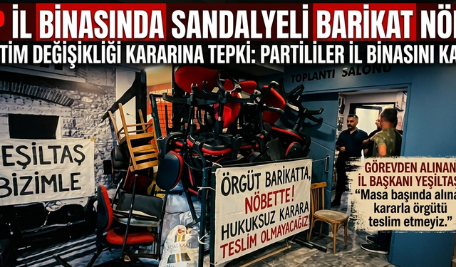 CHP Bursa'da Şok Görüntü İl Binasına Sandalyeli Barikat!