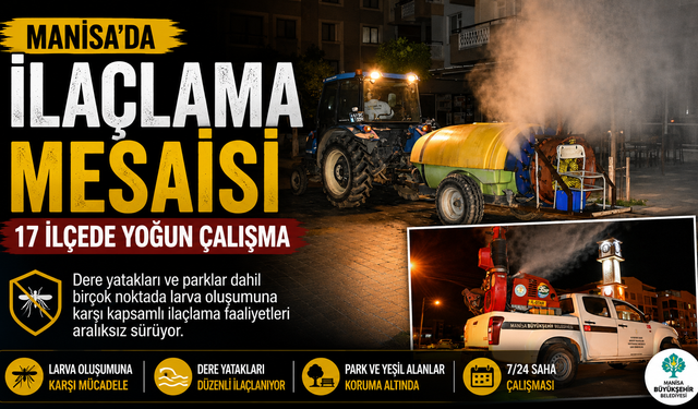 Manisa’da İlaçlama Mesaisi: 17 İlçede Yoğun Çalışma