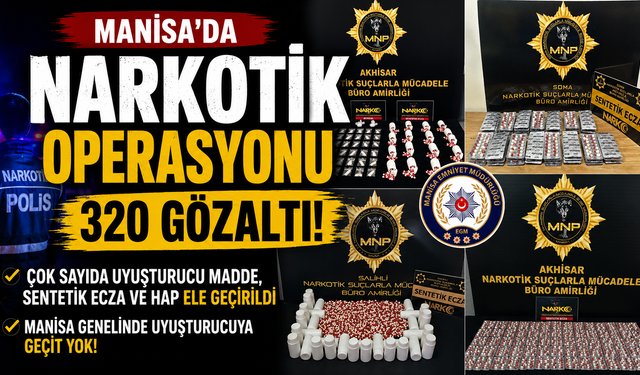 Manisa’da Narkotik Operasyonu 320 Gözaltı!
