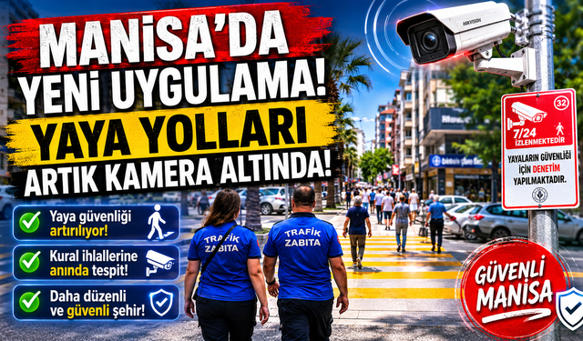 Manisa’da Yeni Uygulama Yaya Yolları Artık Kamera Altında