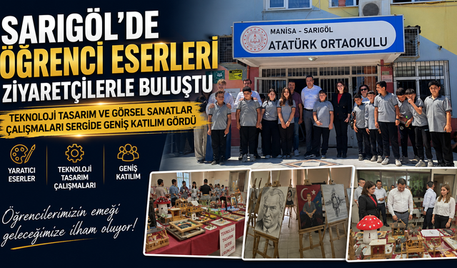 Sarıgöl’de Öğrenci Eserleri Ziyaretçilerle Buluştu