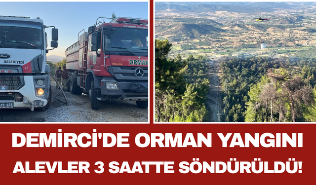 Demirci'de Orman Yangını: Alevler 3 Saatte Söndürüldü!